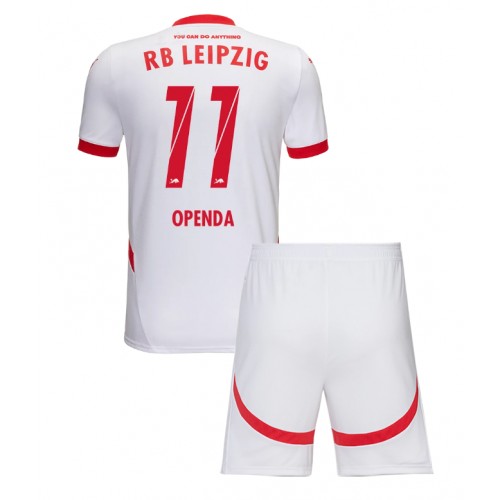 Otroški Nogometni dresi RB Leipzig Lois Openda #11 Domači 2024-25 Kratek Rokav (+ Kratke hlače)